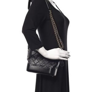 CHANEL, Bags, Chanel Aged Calfskin Quilted Small Gabrielle Hobo Black